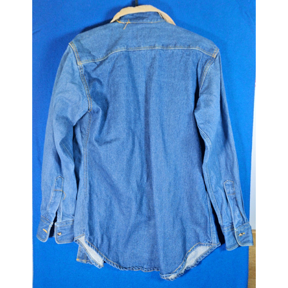 Vintage London Fog Denim Shirt Womens Small Outdoors Unlimited Studded Corduroy - Picture 5 of 14